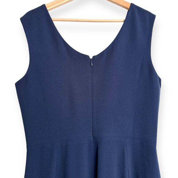 Dress The Population Midnight Blue Sandra Plunge Crepe Trumpet Gown Women's XL - Picture 8 of 13